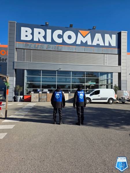 PH Secure assure la sécurité complète du magasin Bricoman Vitrolles, intérieur et extérieur, avec contrôle des véhicules