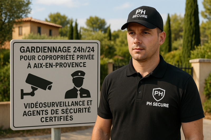 PH Secure - Gardiennage 24h/24 pour copropriété privée à Aix-en-Provence avec vidéosurveillance et agents de sécurité certifiés