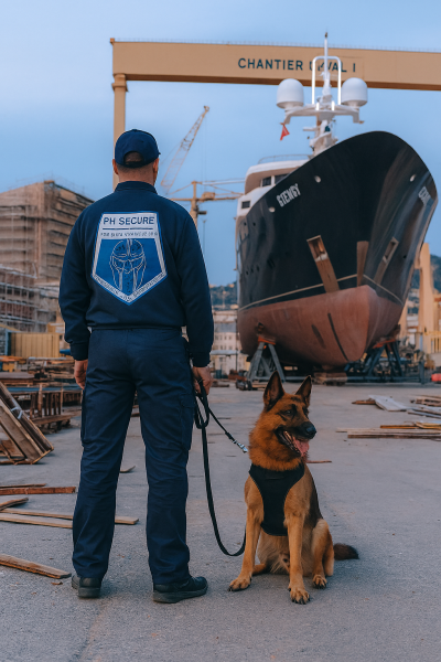 PH Secure assure la surveillance cynophile professionnelle des chantiers sensibles à Aubagne et La Ciotat, sécurité renforcée garantie